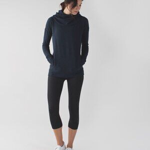 Lululemon Stress Less Hoodie Tunic Heathered Naval‎ Blue Size 2